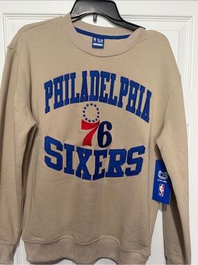 NBA Beige Philadelphia Sixers Pullover with Blue and Red Accents